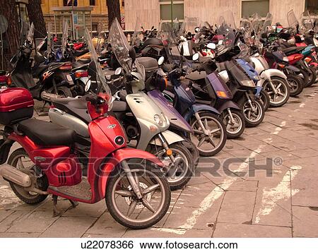 Tuscany, Italy, Siena, Toscana, Europe, Scooters and motorcycles parked in a line in the city of Siena. View Large Photo Image Stock Photograph - Tuscany, Italy, Siena, Toscana, Europe, Scooters and motorcycles parked in a line in the city of Siena.. Fotosearch
