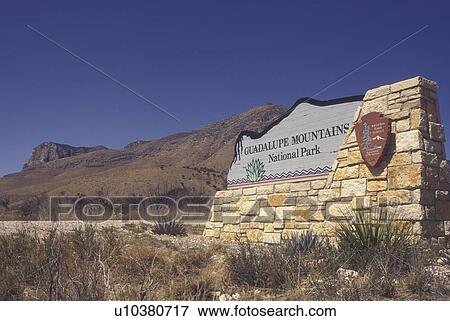 Stock Photo -  TX, Texas, Guadalupe Mountains National Park, entrance. Fotosearch