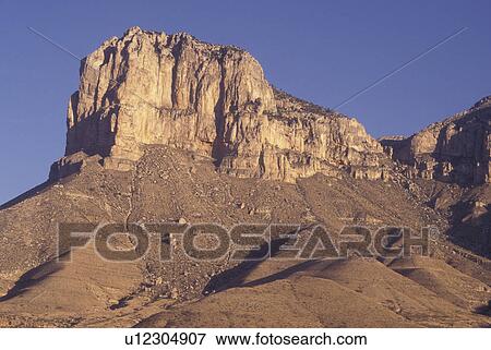 Stock Photo -  TX, Texas, Guadalupe Mountains National Park, El Captain. Fotosearch