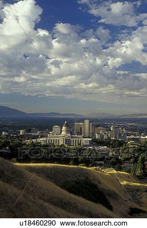 UT, Utah, Salt Lake City, Aerial view of downtown skyline of Salt Lake City. View Large Photo Image Stock Image - UT, Utah, Salt Lake City, Aerial view of downtown skyline of Salt Lake City.. Fotosearch