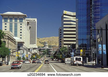 Picture -  Utah, Salt Lake City, UT, downtown, State Street. Fotosearch