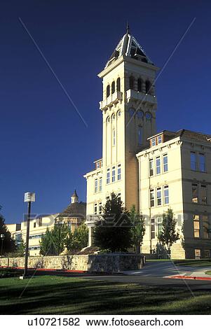 Stock Image -  Utah, UT, Logan, Utah State University, Old Main. Fotosearch