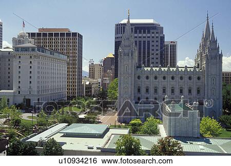Utah, UT, Salt Lake City, Temple Square, Mormon Temple, Salt Lake Temple, downtown View Large Photo Image Stock Photograph - Utah, UT, Salt Lake City, Temple Square, Mormon Temple, Salt Lake Temple, downtown. Fotosearch