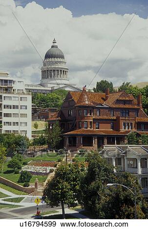 Stock Photo -  Utah, UT, Salt Lake City, Utah State Capitol Building, Main Street. Fotosearch