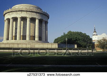 Stock Image -  Vincennes, IN, Indiana, George Rogers Clark National Historical Park, Memorial Building. Fotosearch