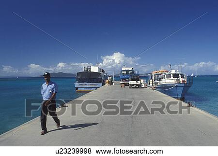 Stock Photo -  Virgin Gorda, British Virgin Islands, Caribbean, BVI, Ferry Dock at Spanish Town on Virgin Gorda on the Caribbean Sea.. Fotosearch