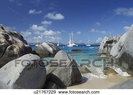 Virgin Gorda, The Baths, Devils Bay National Park, BVI, British Virgin Islands, Caribbean, Boats anchored in the harbor of Devils Bay Nat'l Park at The Baths on Virgin Gorda on the Caribbean Sea. View Large Photo Image Stock Photo - Virgin Gorda, The Baths, Devils Bay National Park, BVI, British Virgin Islands, Caribbean, Boats anchored in the harbor of Devils Bay Nat'l Park at The Baths on Virgin Gorda on the Caribbean Sea.. Fotosearch