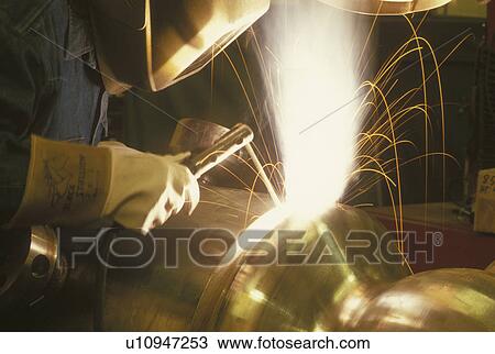 Stock Image -  welding, GA, Georgia, Atlanta, Shielded metal arc welding, industrial, Thomas J. Owens Jr. (Tony). Fotosearch