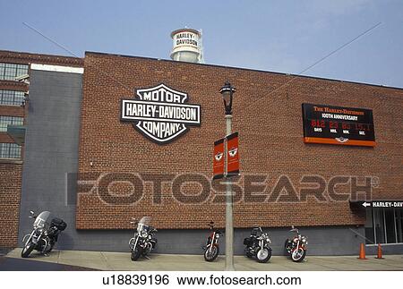 Stock Photograph -  WI, Wisconsin, Milwaukee, Harley-Davidson Inc. Corporate Headquarters. Fotosearch