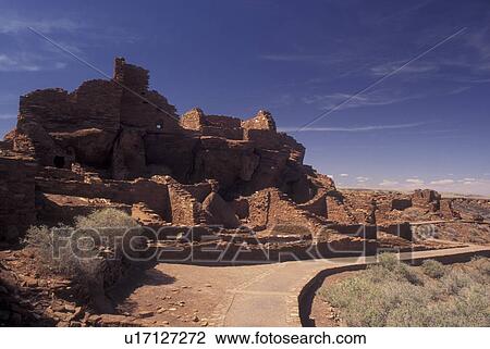 Stock Image -  Wupakti National Monument, AZ, Arizona, Wupakti Ruins. Fotosearch