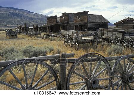 WY, Wyoming, Cody, Historic Old Trail Town View Large Photo Image Stock Photo - WY, Wyoming, Cody, Historic Old Trail Town. Fotosearch