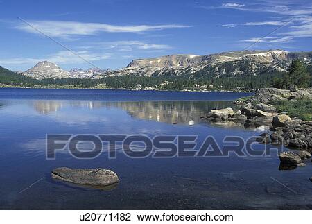 Stock Image -  WY, Wyoming, Shoshone National Forest, Beartooth Highway Scenic Byway, Island Lake Area. Fotosearch