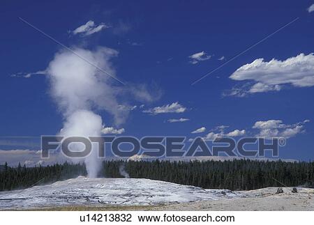 Yellowstone National Park, WY, Wyoming, Old Faithful Geyser, Upper Geyser Basin View Large Photo Image Stock Image - Yellowstone National Park, WY, Wyoming, Old Faithful Geyser, Upper Geyser Basin. Fotosearch