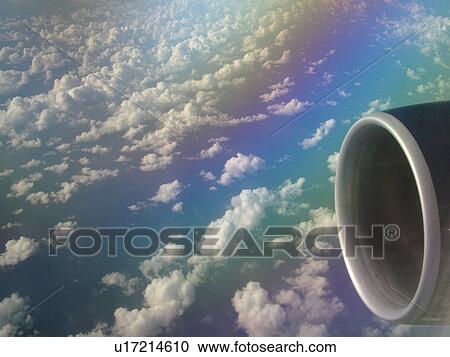 Aerial, airplane flying over the Pacific Ocean, clouds, View Large Photo Image Stock Image - Aerial, airplane flying over the Pacific Ocean, clouds, . Fotosearch
