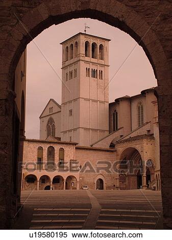 Assisi, Italy, Umbria, Europe, Basilica di San Francesco (Basilica of St. Francis of Assisi) and the Sacro Convento in the Piazza inf. re di San Francesco in the medieval hill town of Assisi. View Large Photo Image Stock Photography - Assisi, Italy, Umbria, Europe, Basilica di San Francesco (Basilica of St. Francis of Assisi) and the Sacro Convento in the Piazza inf. re di San Francesco in the medieval hill town of Assisi.. Fotosearch