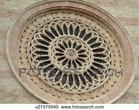 Stock Image -  Assisi, Umbria, Italy, Europe, Fatade of the Basilica di Santa Chiara in the medieval hill town of Assisi.. Fotosearch