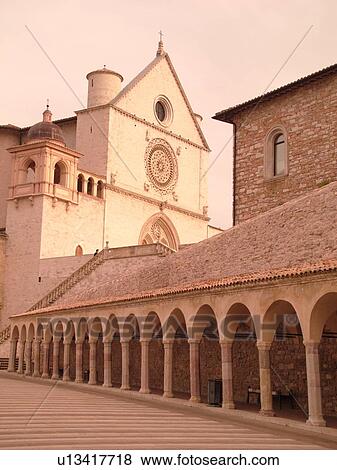 Assisi, Umbria, Italy, Europe, Basilica di San Francesco (Basilica of St. Francis of Assisi) and the Sacro Convento in the Piazza inf. re di San Francesco in the medieval hill town of Assisi. View Large Photo Image Stock Photo - Assisi, Umbria, Italy, Europe, Basilica di San Francesco (Basilica of St. Francis of Assisi) and the Sacro Convento in the Piazza inf. re di San Francesco in the medieval hill town of Assisi.. Fotosearch
