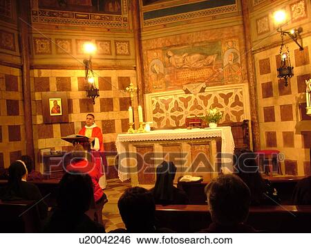 Assisi, Umbria, Italy, Europe, Religious service inside the Basilica di Santa Chiara in the medieval hill town of Assisi. View Large Photo Image Stock Photograph - Assisi, Umbria, Italy, Europe, Religious service inside the Basilica di Santa Chiara in the medieval hill town of Assisi.. Fotosearch