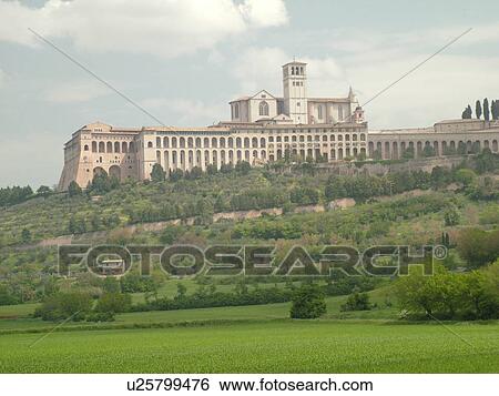 Assisi, Umbria, Italy, Europe, Basilica di San Francesco (Basilica of St. Francis of Assisi) and the Sacro Convento on the slopes of Monte Subasio in the medieval hill town of Assisi. View Large Photo Image Stock Photograph - Assisi, Umbria, Italy, Europe, Basilica di San Francesco (Basilica of St. Francis of Assisi) and the Sacro Convento on the slopes of Monte Subasio in the medieval hill town of Assisi.. Fotosearch