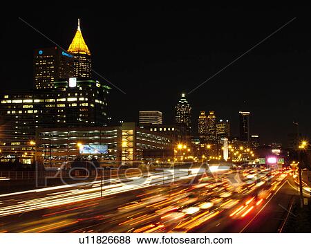 Atlanta, GA, Georgia, Downtown Connector, I-85, I-75, interstate, expressway, road, evening View Large Photo Image Stock Photo - Atlanta, GA, Georgia, Downtown Connector, I-85, I-75, interstate, expressway, road, evening. Fotosearch