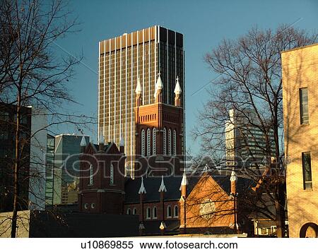 Atlanta, GA, Georgia, downtown skyline, Immaculate Conception Catholic Church from the State Capitol Grounds View Large Photo Image Stock Photography - Atlanta, GA, Georgia, downtown skyline, Immaculate Conception Catholic Church from the State Capitol Grounds. Fotosearch