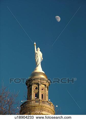 Atlanta, GA, Georgia, State Capitol, State House, Miss Freedom statue on top of small dome, moonrise View Large Photo Image Stock Image - Atlanta, GA, Georgia, State Capitol, State House, Miss Freedom statue on top of small dome, moonrise. Fotosearch