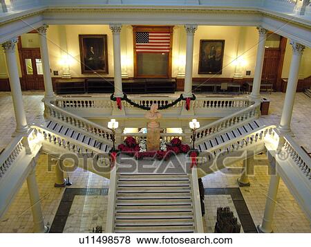 Stock Photo -  Atlanta, GA, Georgia, State Capitol, State House, interior, staircase. Fotosearch