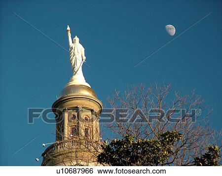 Atlanta, GA, Georgia, State Capitol, State House, Miss Freedom statue on top of small dome, moonrise View Large Photo Image Stock Photograph - Atlanta, GA, Georgia, State Capitol, State House, Miss Freedom statue on top of small dome, moonrise. Fotosearch