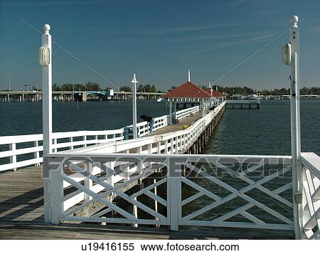 Stock Photography -  Bradenton Beach, FL, Florida, Longboat Key, Anna Maria Sound, Bradenton Beach City Pier. Fotosearch
