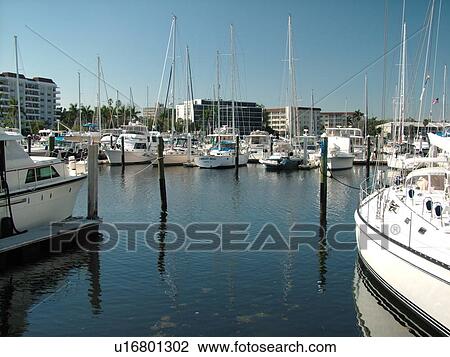 Stock Image -  Bradenton, FL, Florida, Manatee River, Twin Dolphin Marina. Fotosearch