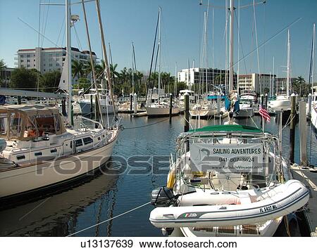 Stock Photo -  Bradenton, FL, Florida, Manatee River, Twin Dolphin Marina. Fotosearch