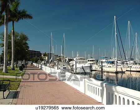 Stock Photography -  Bradenton, FL, Florida, Manatee River, Twin Dolphin Marina, waterfront. Fotosearch