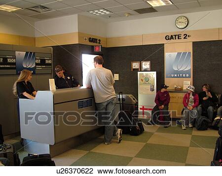 Burlington, VT, Vermont, United Airlines boarding gate counter at Burlington International Airport View Large Photo Image Stock Image - Burlington, VT, Vermont, United Airlines boarding gate counter at Burlington International Airport. Fotosearch