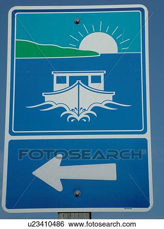Stock Photograph -  Canada, New Brunswick, Acadian Coastal Drive, scenic road sign. Fotosearch