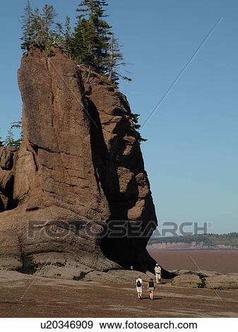 Stock Photo -  Canada, New Brunswick, Bay of Fundy, Hopewell Cape, Hopewell Rocks Ocean Tidal Exploration Site, Flower Pot Rocks. Fotosearch