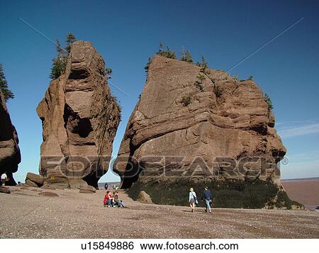 Canada, New Brunswick, Bay of Fundy, Hopewell Cape, Hopewell Rocks Ocean Tidal Exploration Site, Flower Pot Rocks View Large Photo Image Stock Photograph - Canada, New Brunswick, Bay of Fundy, Hopewell Cape, Hopewell Rocks Ocean Tidal Exploration Site, Flower Pot Rocks. Fotosearch