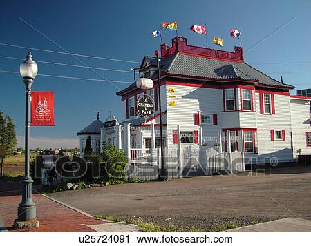 Stock Image -  Canada, New Brunswick, Moncton, Le Chateau a Pape Restaurant. Fotosearch