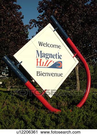 Canada, New Brunswick, Moncton, Magnetic Hill, entrance sign View Large Photo Image Stock Image - Canada, New Brunswick, Moncton, Magnetic Hill, entrance sign. Fotosearch