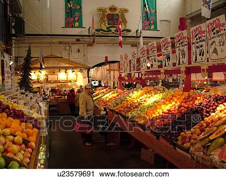 Stock Image -  Canada, New Brunswick, Saint John, City Market, interior. Fotosearch