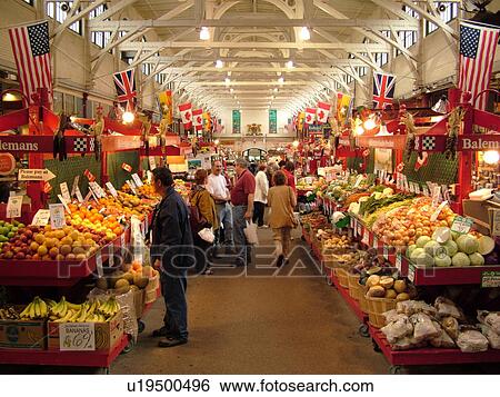 Stock Photograph -  Canada, New Brunswick, Saint John, City Market, interior. Fotosearch