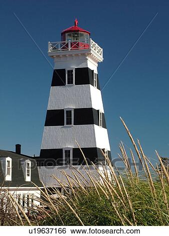 Stock Photograph -  Canada, Prince Edward Island, Prince County, West Point, West Point Lighthouse Museum ca. 1875. Fotosearch