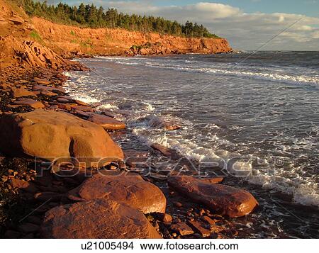 Canada, Prince Edward Island, Queens County, Gulf of Saint Lawrence, Cavendish Beach, Prince Edward Island National Park, scenic coastline View Large Photo Image Picture -  Canada, Prince Edward Island, Queens County, Gulf of Saint Lawrence, Cavendish Beach, Prince Edward Island National Park, scenic coastline. Fotosearch