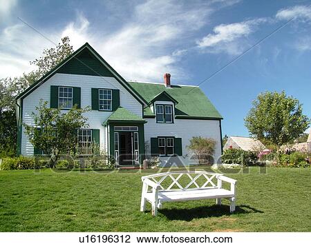 Stock Image -  Canada, Prince Edward Island, Queens County, Cavendish, Prince Edward Island National Park, Green Gables House, Anne of Green Gables, house. Fotosearch