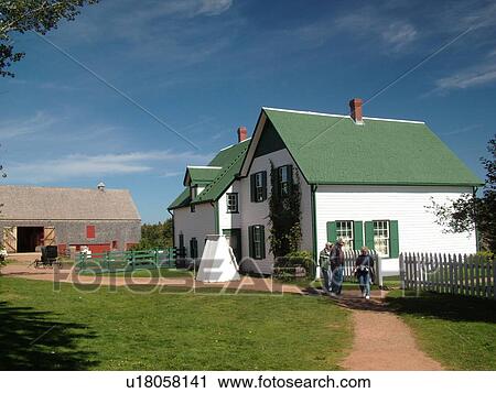 Stock Image -  Canada, Prince Edward Island, Queens County, Cavendish, Prince Edward Island National Park, Green Gables House, Anne of Green Gables, house. Fotosearch