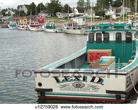 Stock Photo -  Canada, Prince Edward Island, Queens County, Gulf of Saint Lawrence, North Rustico, fishing village, marina, fishing boats. Fotosearch
