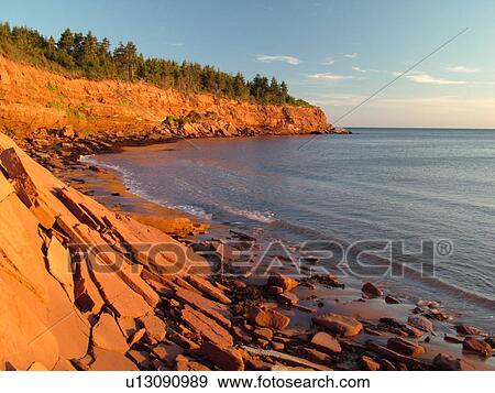 Canada, Prince Edward Island, Queens County, Gulf of Saint Lawrence, Cavendish Beach, Prince Edward Island National Park, scenic coastline View Large Photo Image Stock Photo -  Canada, Prince Edward Island, Queens County, Gulf of Saint Lawrence, Cavendish Beach, Prince Edward Island National Park, scenic coastline. Fotosearch