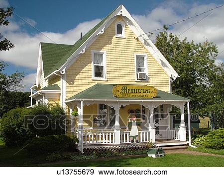 Stock Photo -  Canada, Prince Edward Island, Queens County, New London, Gift Shop at Lucy Maud Montgomery Birthplace. Fotosearch