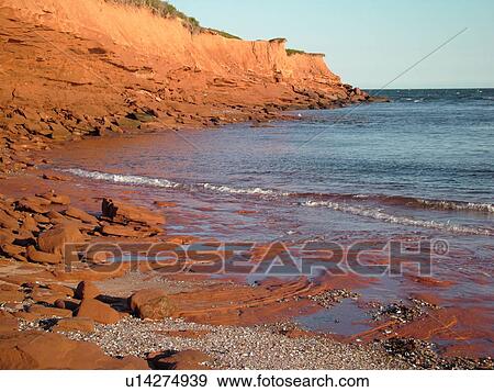 Stock Photo -  Canada, Prince Edward Island, Queens County, Gulf of Saint Lawrence, Cavendish Beach, Prince Edward Island National Park, scenic coastline. Fotosearch