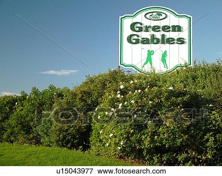 Canada, Prince Edward Island, Queens County, Cavendish, Prince Edward Island National Park, Green Gables Golf Course, entrance sign View Large Photo Image Stock Photo - Canada, Prince Edward Island, Queens County, Cavendish, Prince Edward Island National Park, Green Gables Golf Course, entrance sign. Fotosearch