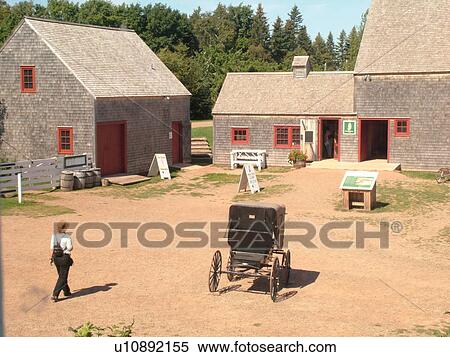 Stock Photography -  Canada, Prince Edward Island, Queens County, Cavendish, Prince Edward Island National Park, Green Gables House, Anne of Green Gables, barn, granary, shed. Fotosearch